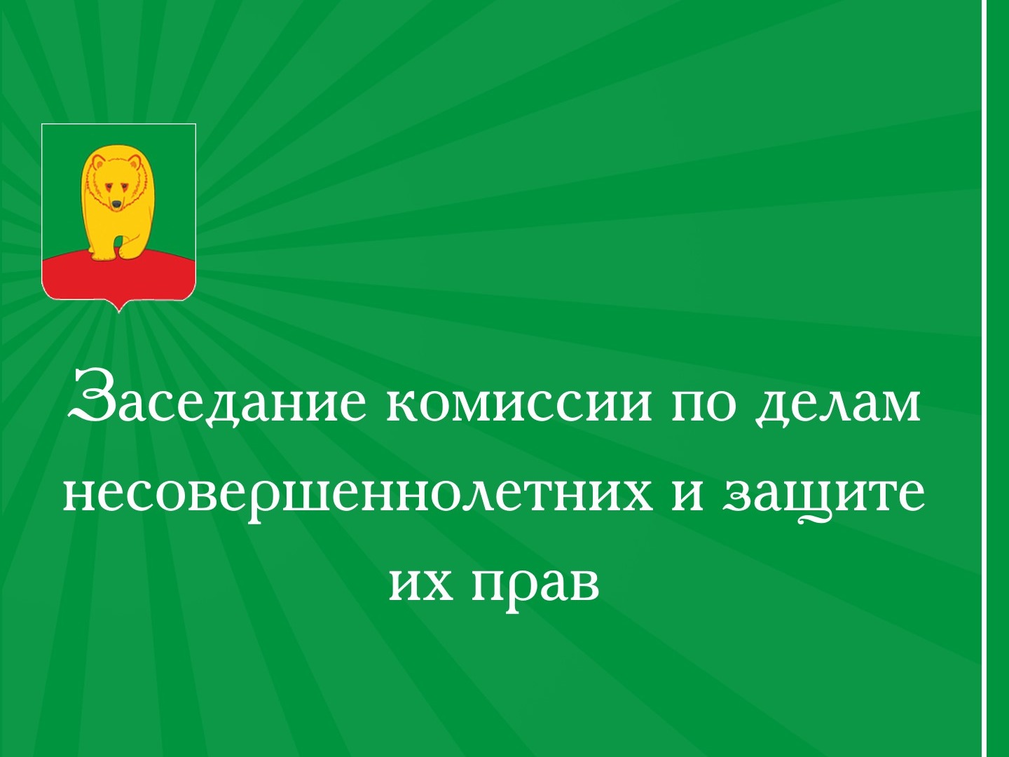 Заседание комиссии по делам несовершеннолетних и защите их прав.